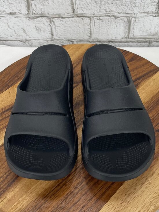 Oofos Ooahh Sport Mens Sz. 11 Black Recovery Slide Sandals